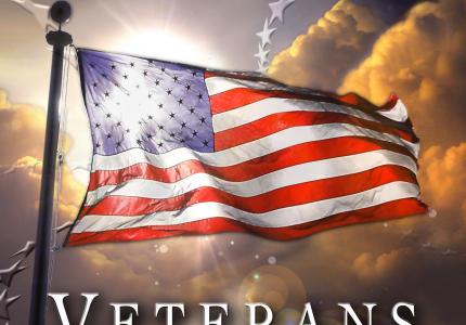 Veterans Day image with flag
