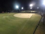 Butner Athletic Park baseball diamond at night