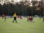 Children's soccer on completed field