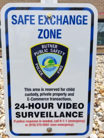 Safe Exchange Zone sign
