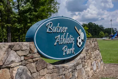 Blue Butner Athletic Park Sign