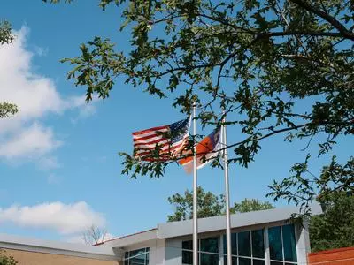 Flags at Town Hall